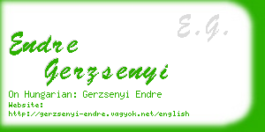 endre gerzsenyi business card